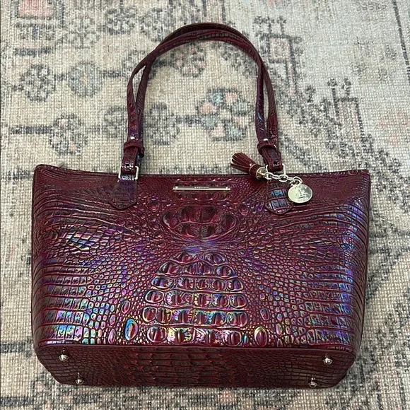 NWT Brahmin Medium Asher Tote in Sangria Melbourne - Picture 3 of 14